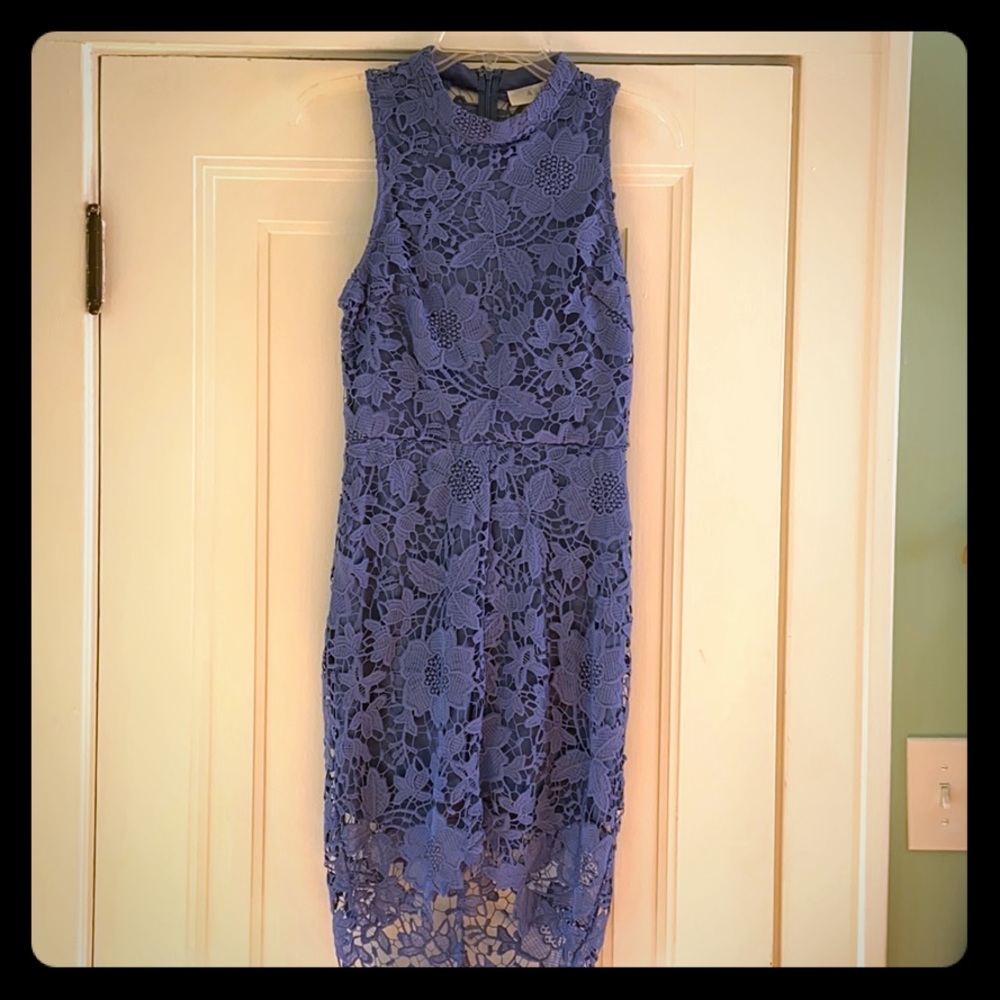 Blue flowery lace dress